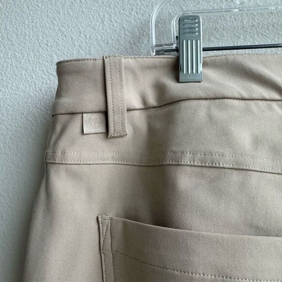 Lululemon ABC Pant Slim *Warpstreme 30” Tan Linen Casual Work Size 34 Rip Tag - Picture 3 of 6